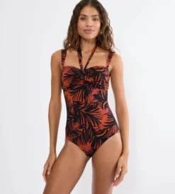 SUMMER PALM Bandeau swimsuit