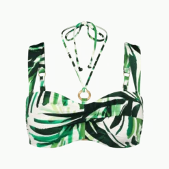 SUMMER PALM Padded bikini top with detachable straps