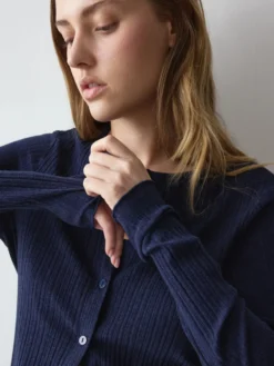 VERSATILE RIB Long-sleeve cardigan